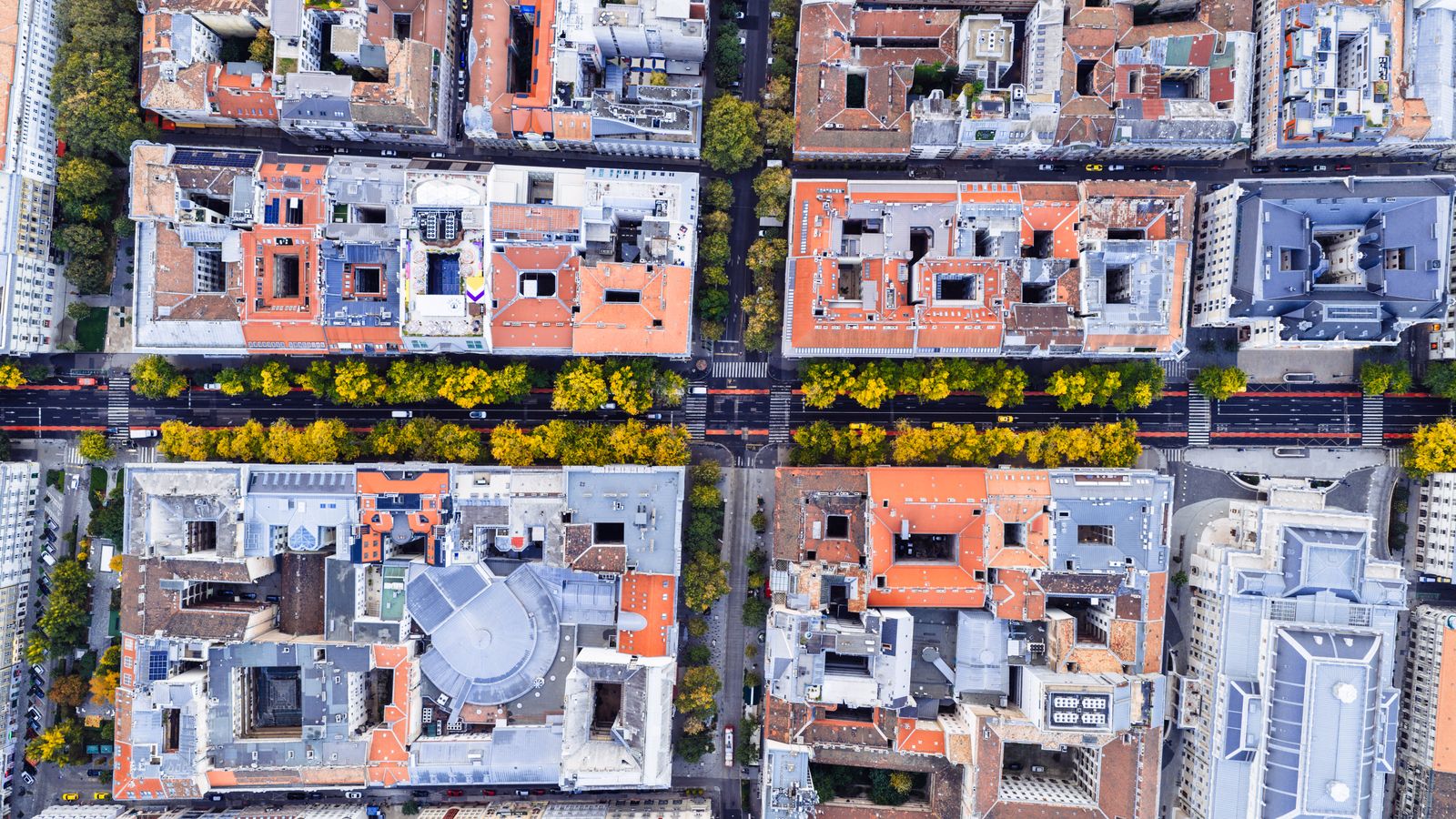 Aerial view of the street grid across our service area